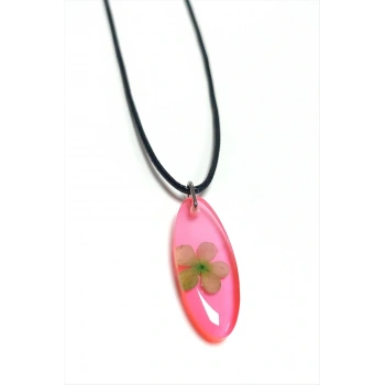 Kartopu Çiçeği Oval Epoksi Kolye