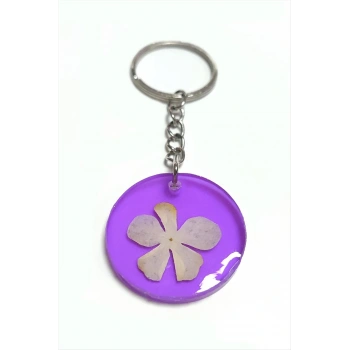 Kartopu Çiçeği Papatya Epoksi Anahtarlık