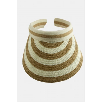 Kasketli Hasır Plaj Şapkası