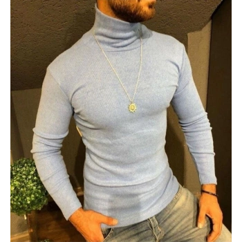 Kaşkorse Boğazlı Full Likralı Fitilli Body Kazak - Gri -
