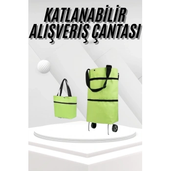 Katlanabilir Tekerlekli Pazar Market Çarşı Arabası Market Alışveriş Çantası