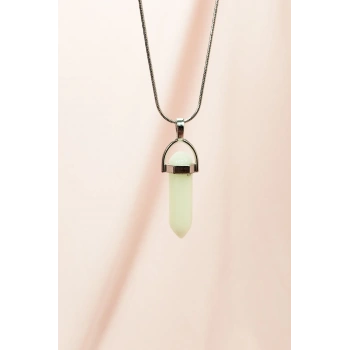 Kedi Gözü Doğal Taşı Zincirli El Yapımı Tasarımlı Kolye Uç: 3,5 cm Zincir: 20 cm Kutulu