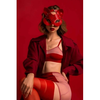 Kedi Kulaklı Deri Fantazi Maske - Brf782