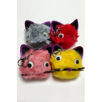 Kedi Tüylü Peluş Anahtarlık