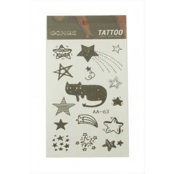 Kedi Yıldız Tattoo Dövme Sticker