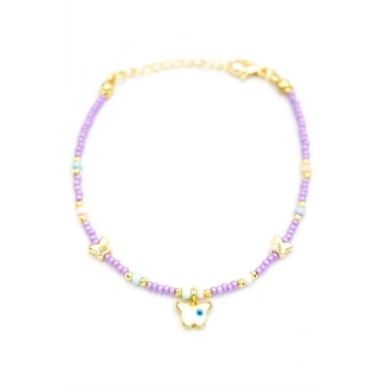 Kelebek Boncuk Bileklik - Mor