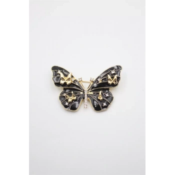 Kelebek Broş - Siyah