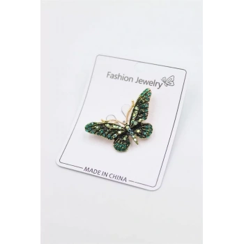 Kelebek Broş - Yeşil