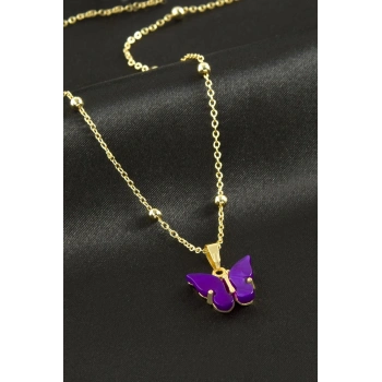 Kelebek Figürlü Polyester Kolye