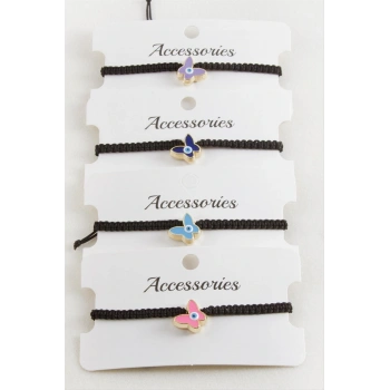 Kelebek Makrome Örgülü Bileklik