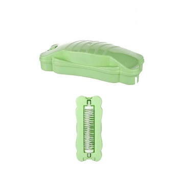 Kelebek Tasarımlı Tek Fırçalı Gırgır 17x7x4 cm Yeşil