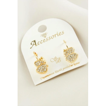 Kelebek Taşlı Klipsi Küpe