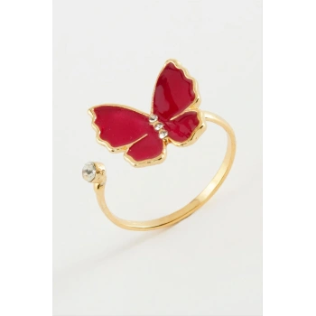 Kelebek Taşlı Mineli Yüzük