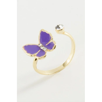 Kelebek Taşlı Mineli Yüzük Küçük