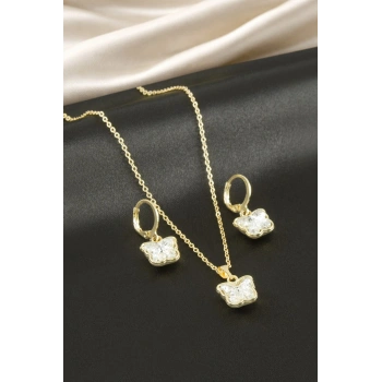 Kelebek Taşlı Set Kolye