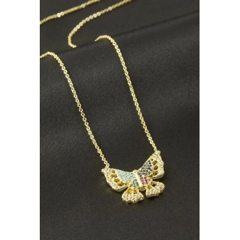 Kelebek Zirkon Taşlı Kolye