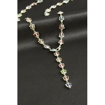 Kelebek Zirkon Taşlı Y Kolye