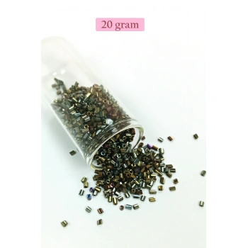 Kesme Cam Boncuk 2mm - 20 Gram - Asker Yeşili -BNC340