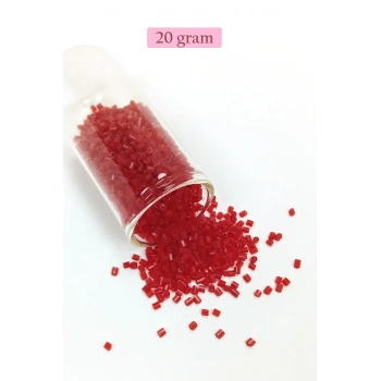 Kesme Cam Boncuk 2mm - 20 Gram - Bordo -BNC341