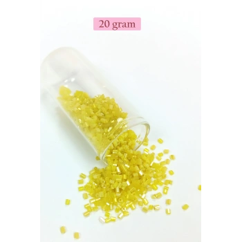 Kesme Cam Boncuk 2mm - 20 Gram - Koyu Sarı -BNC337