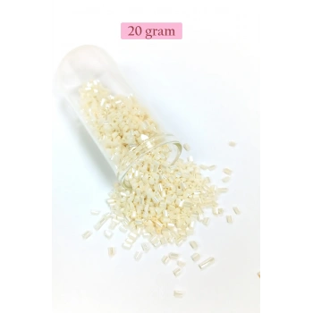 Kesme Cam Boncuk 2mm - 20 Gram - Krem -BNC336