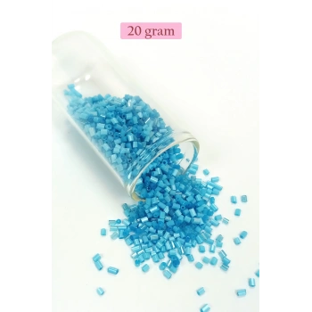 Kesme Cam Boncuk 2mm - 20 Gram - Mat Mavi -BNC338