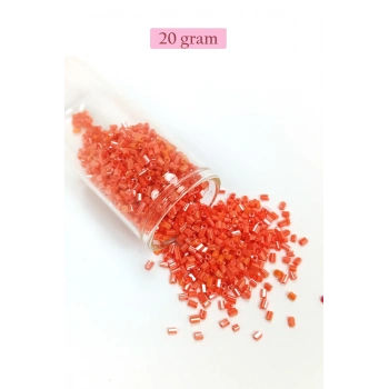 Kesme Cam Boncuk 2mm - 20 Gram - Mercan Kırmızı -BNC310