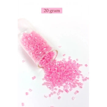 Kesme Cam Boncuk 2mm - 20 Gram - Pembe -BNC323