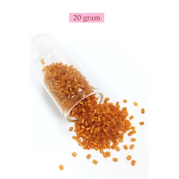 Kesme Cam Boncuk 2mm - 20 Gram - Şeffaf Koyu Turuncu -BNC327
