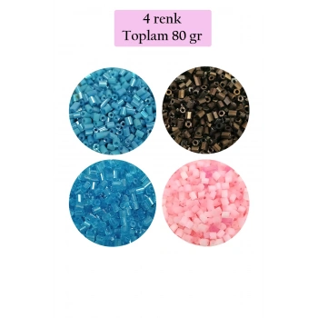 Kesme Cam Boncuk 2mm - 4 Renk - Toplam 80 Gram - BNC446