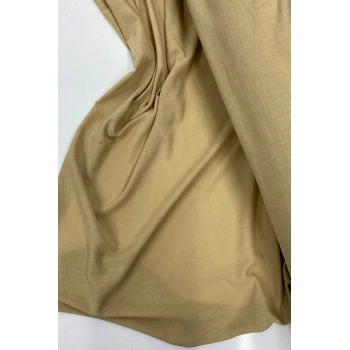 Keten Kumaş - Organik Kumaş - Perde Kumaşı - Ince Keten - Kıyafet Için Kumaş Örtü Koyu Bej 81