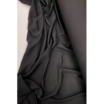 Keten Kumaş - Organik Kumaş - Perde Kumaşı - Ince Keten - Kıyafet Için Kumaş Örtü Siyah 27