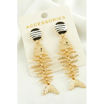 Kılçık Mineli Metal Küpe