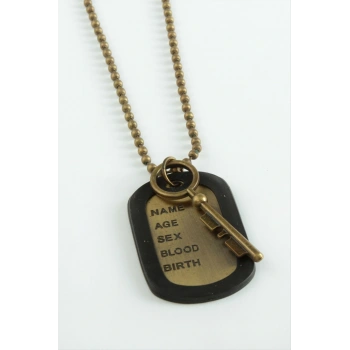 Kilit Künye Metal Erkek Kolye