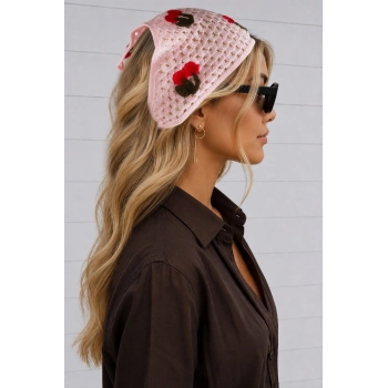 Kiraz Örme Bohem Bandana