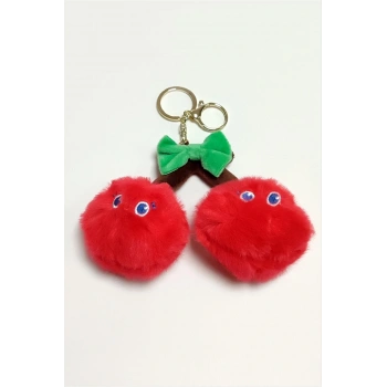 Kiraz Peluş Ayıcık Anahtarlık 1 Adet