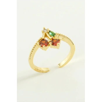 Kiraz Zirkon Taşlı Yüzük