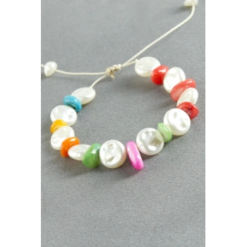 Kırık Doğaltaş İnci Bileklik