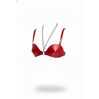 Kırmızı Göğüs Harness Konik Kesim Zımba Detaylı - Brf1380