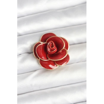 Kırmızı Gül Model Broş 5886