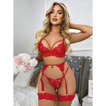 Kırmızı Jartiyer  Fantazi 5li Takım 2069