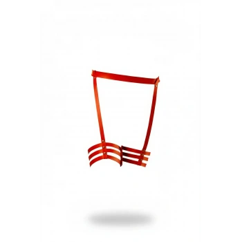 Kırmızı Jartiyer Harness Deri Zımba Detaylı Bacak Aksesuarı - Brf129
