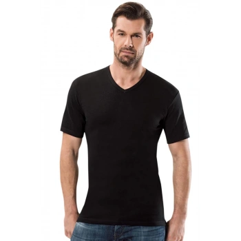 Kısa Kollu V Yaka Ribana T Shirt 1109-1