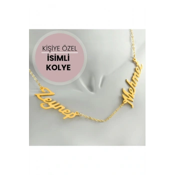 Kişiye Özel Çift İsim Yazılı Kolye
