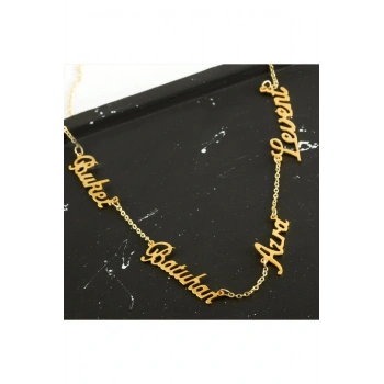 Kişiye Özel Dört İsim Yazılı Kolye