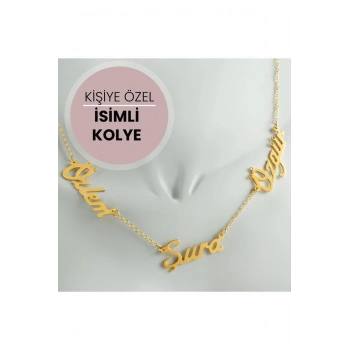 Kişiye Özel Üç İsim Yazılı Kolye
