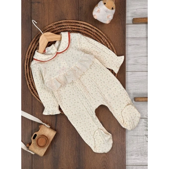 Kışlık Pamuklu Nakışlı Kız Bebek Tulum