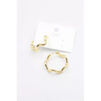 Kıvrımlı Halka Küpe - Altın