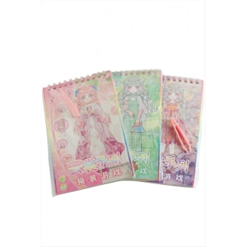 Kız Çocuk Elbise Giydirme Sticker Defter