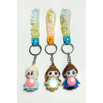 Kız Çocuk Işıklı Silikon Anahtarlık